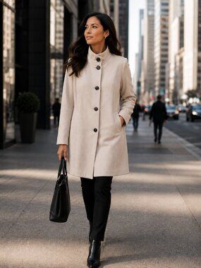 Melanie Lyne Coat Light Beige. Size XS